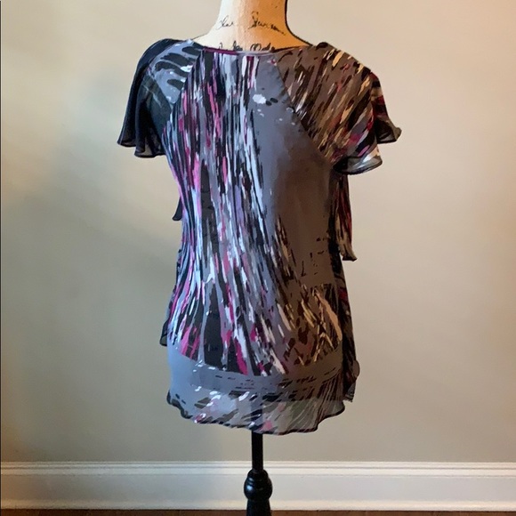 Bisou Bisou Layered Colorful Patterned Top EUC - Picture 4 of 8